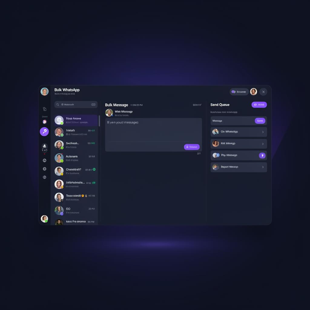 WhatMates desktop application interface showing bulk messaging